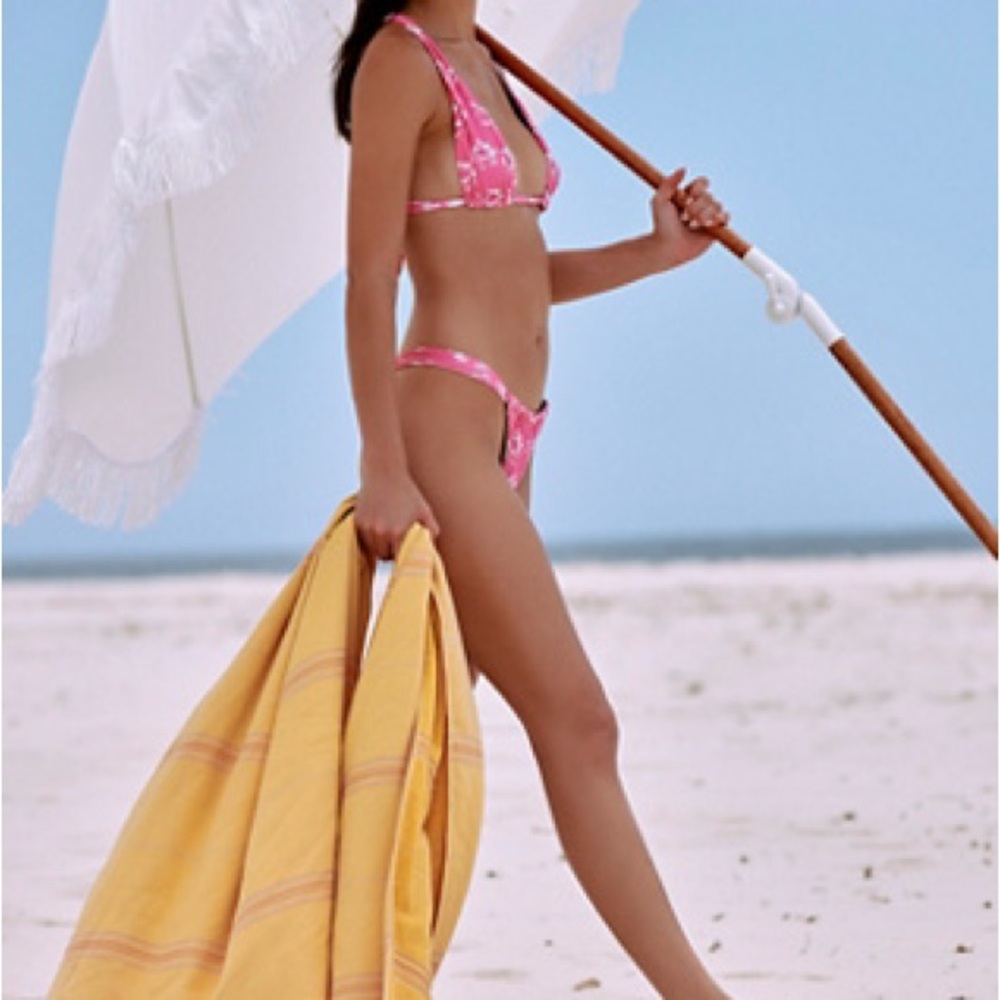 Acacia Swimwear Darling (Pink) Bikini Set Xl Top + Lg Bottom